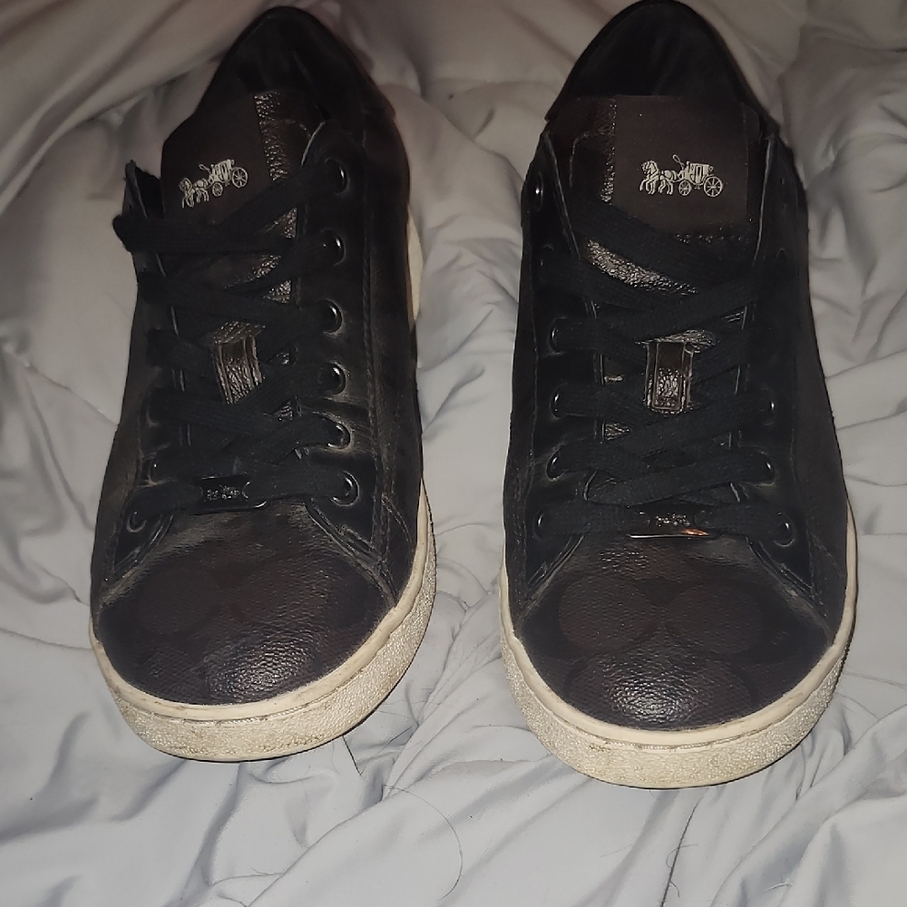 Coach Black Sneakers with Classic Low-Top Design